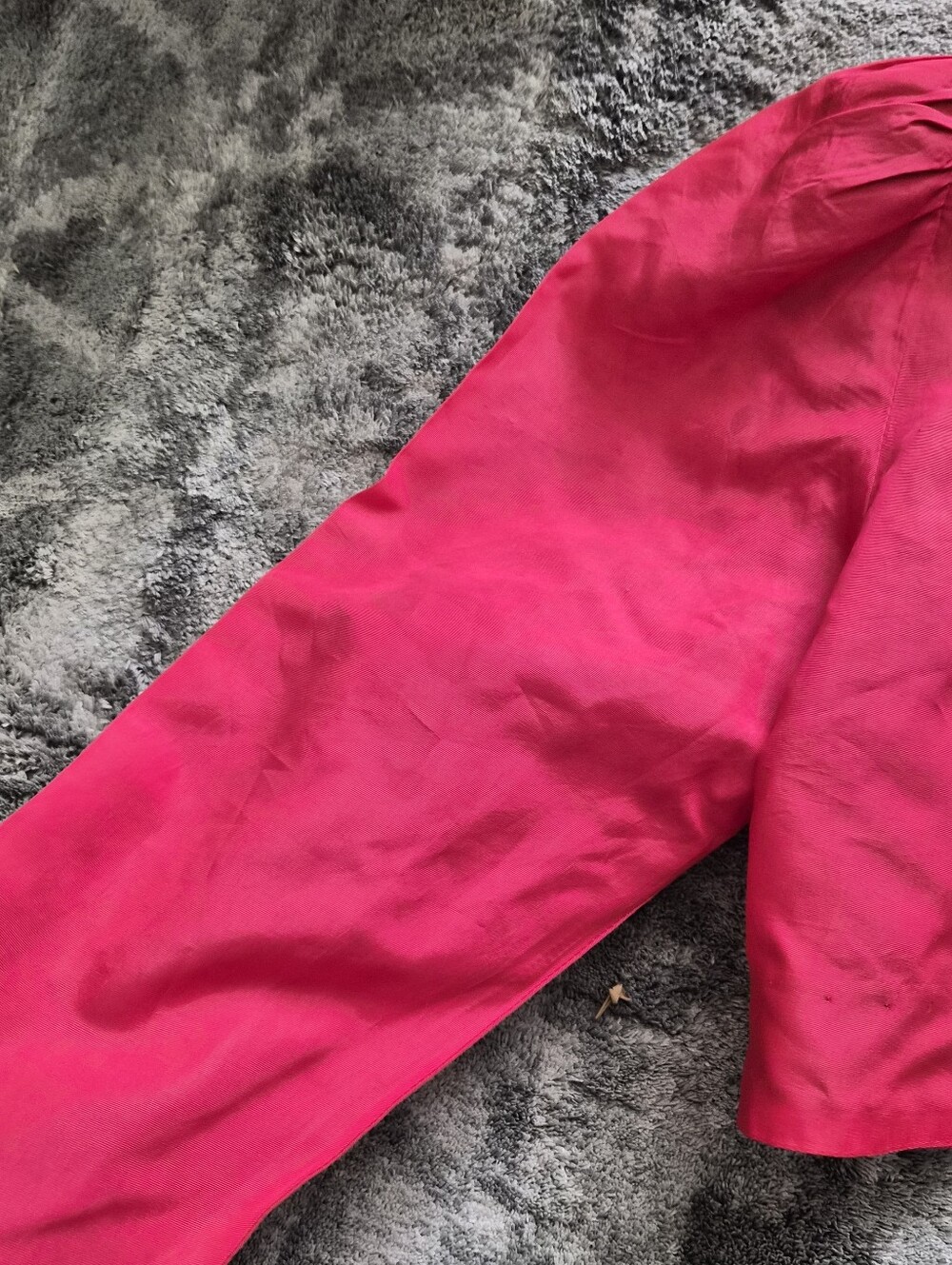 Vintage 80s Hot Pink & Black Two-Piece Dress Set Cropped Blazer - Picture 9 of 10